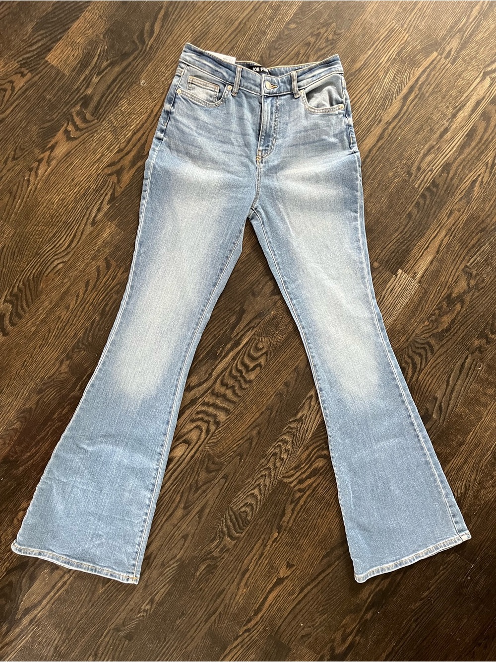 NWT Joe Fresh Light Blue High Rise Flare Stretch Cotton Denim Jeans Size 26